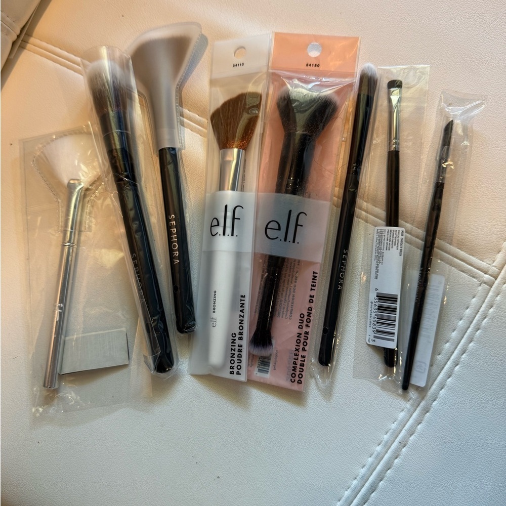 Bundle of Eight Makeup Brushes Sephora Elf Morphe IT New